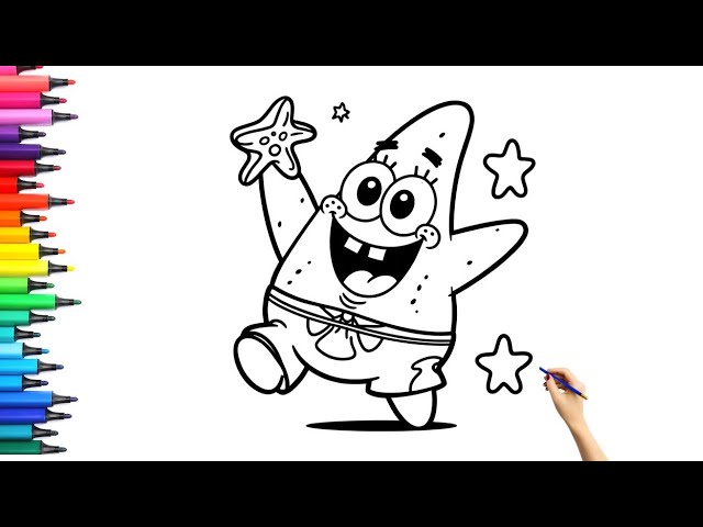 How to Draw Patrick Star ⭐ | Easy Step-by-Step Drawing & Coloring for Kids