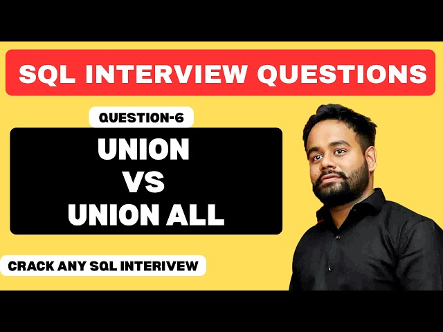 Q-6 | Union Vs Union ALL | SQL Interview Questions