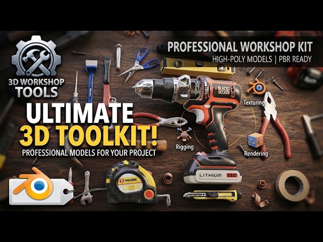 Professional Workshop Tools 3D Animation | High Poly PBR Ready Models