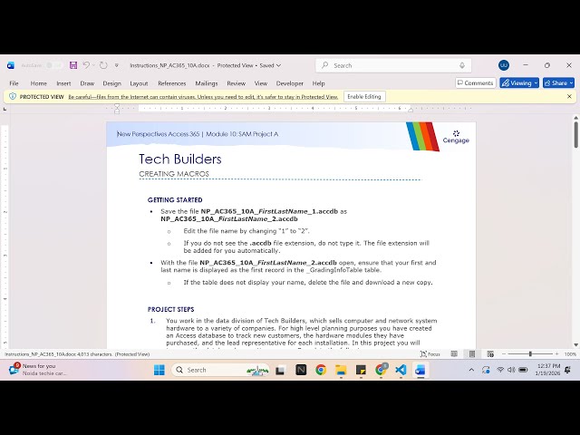 New Perspectives Access 365 | Module 10: SAM Project A Tech Builders