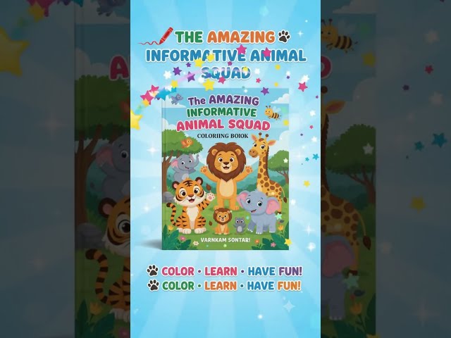 🐾 The Amazing Informative Animal Squad Colouring  Book For Kids/FunLearning/Tiny Twinklers🖍️