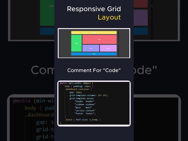 Responsive Grid Layout ✨ — One design, every screen, perfect experience  #html #programming #coding