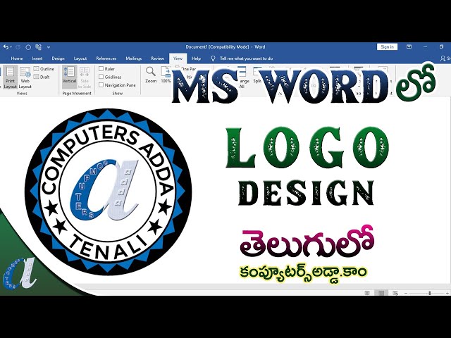How to Logo Design in Ms-Word in Telugu || Step by Step || computersadda.com