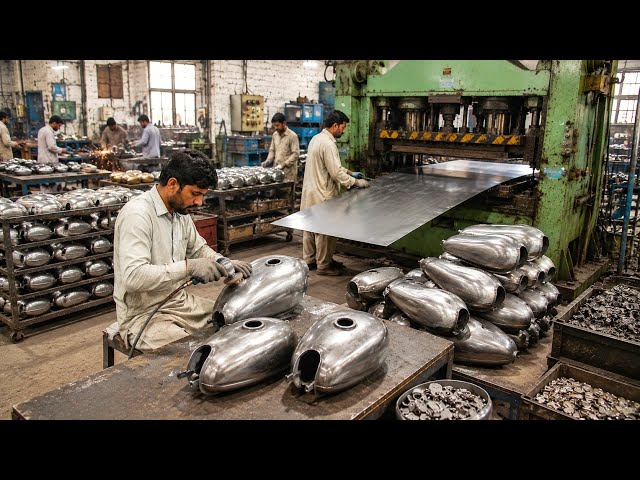 How Motorcycle Fuel Tanks Are Made in Small Factories | Complete Manufacturing Process 