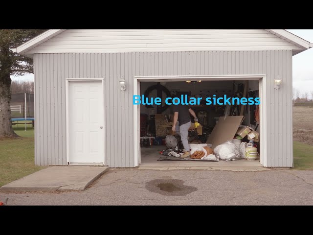 Blue collar sickness par Zachary Giguère | Projet fictif | Graphisme Shawinigan