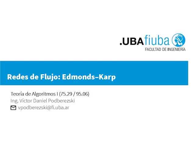 FIUBA. Teoría de algoritmos 1 . Módulo 6: Redes de flujos: Edmonds-Karp