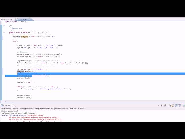 Java - Eingabe im Client (Scanner) Chat #4 [TuTCube] [GER]