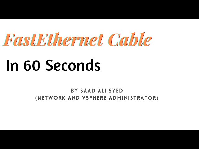 FastEthernet Cable in 60 Sec