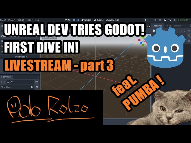 Real GameDev learning! Unreal Engine dev tries Godot! First Dive In! LIVESTREAM - Part3! Q&A!