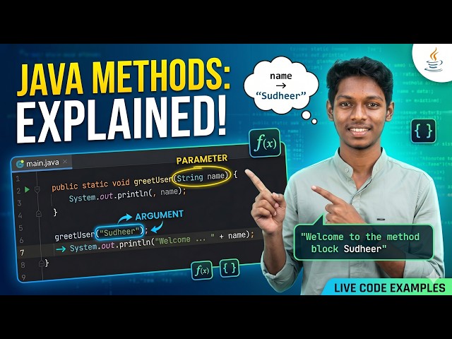 Java Methods with Parameters Explained | Day 36 | Java Tutorial for Beginners