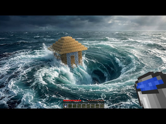 GIANT Realistic Water Whirlpool vs Villager House (what will happen?) - Compilation