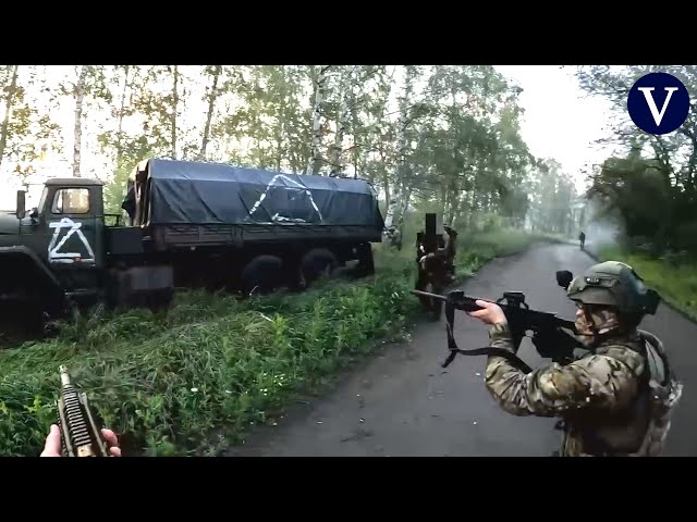 La secuencia completa de una emboscada de soldados chechenos a un camión ruso