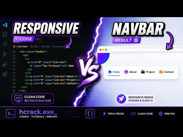 How to Build a Responsive Navbar Using HTML & CSS | Beginner Tutorial