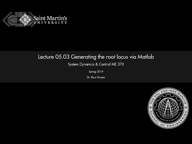 05.03 Generating the root locus via Matlab