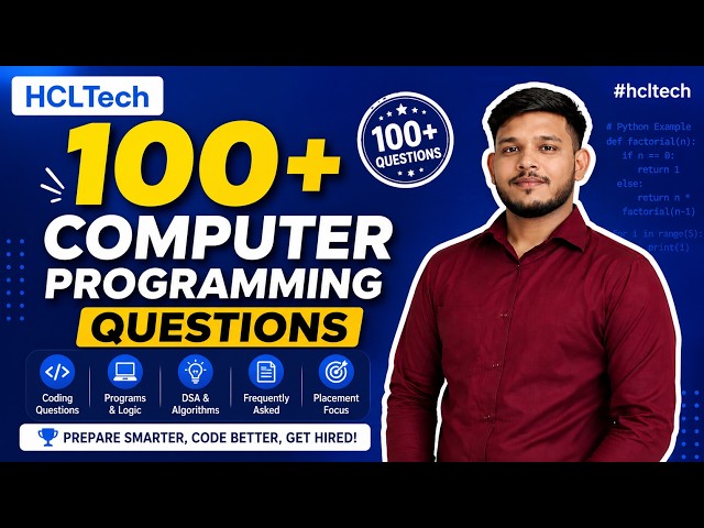 HCLTech 100+ Computer Programming Questions #hcltech