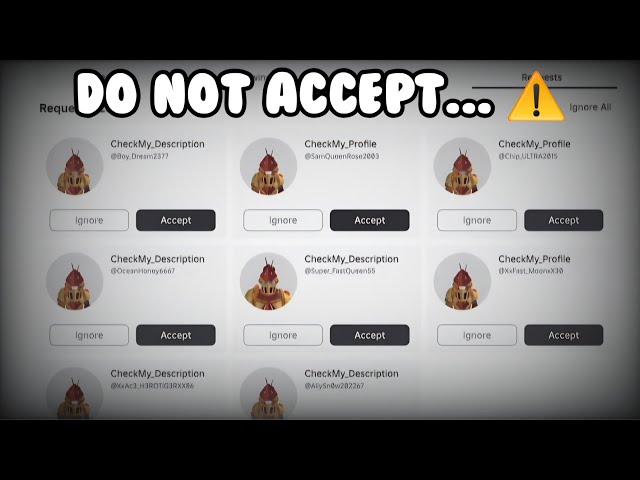 Todo el mundo está recibiendo estas SOLICITUDES DE AMISTAD PELIGROSAS en ROBLOX... ⚠️