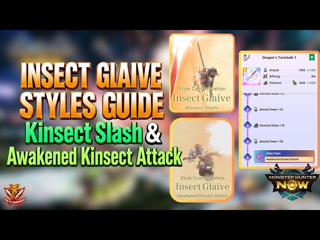 THE ULTIMATE INSECT GLAIVE STYLES GUIDE! KINSECT SLASH AND AWAKENED KINSECT ATTACK!