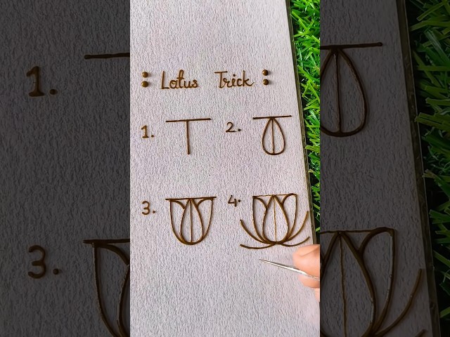Easy Lotus Mehndi Trick || Step by Step Lotus Design Tutorial #shorts #lotus #mehndi #tutorial