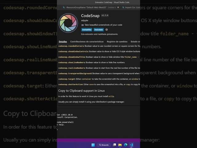 Comparte tu código en redes sociales con CodeSnap