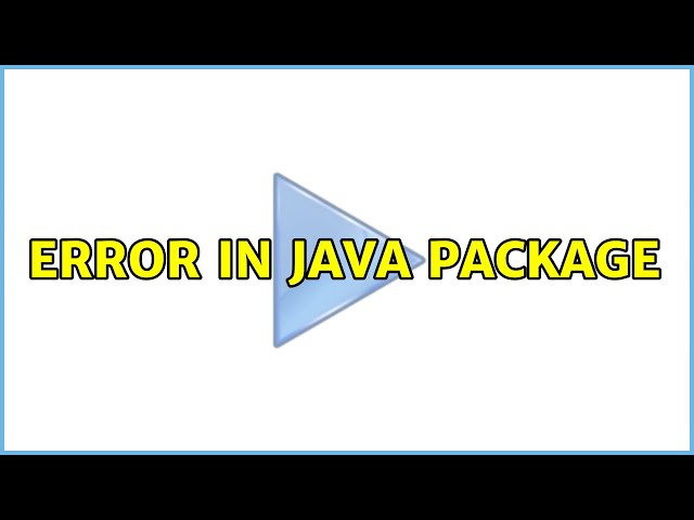 Error in java package