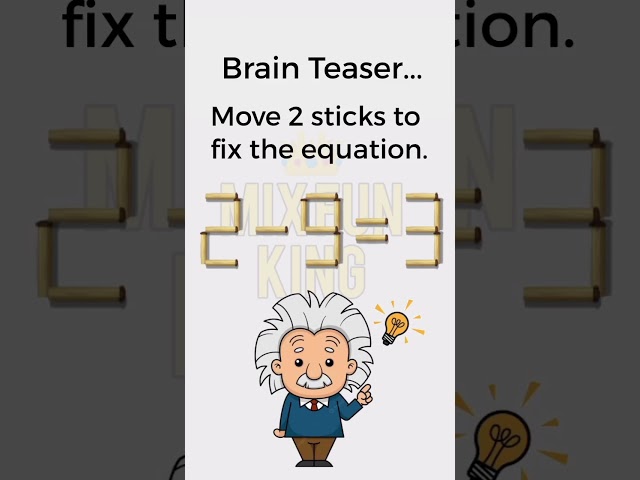 Hardest Matchstick Equation Puzzle. Can You Solve It? #matchstick #puzzle