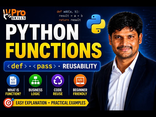Python Functions Explained | def Keyword, pass Keyword & Code Reusability | Python Tutorial