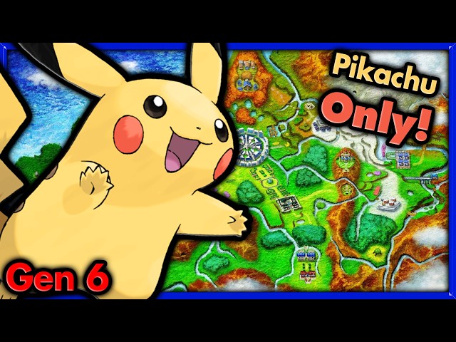 Can I Beat Pokemon X with ONLY Pikachu? 🔴 Pokemon Challenges