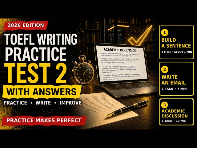 🎯 TOEFL Writing Practice Test 2 | New TOEFL Writing Tasks 2026