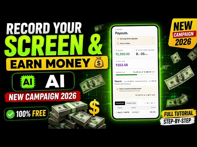 Earn ₹150/Hr Just By Recording Your Screen! 💸 | New AI Earning App 2026