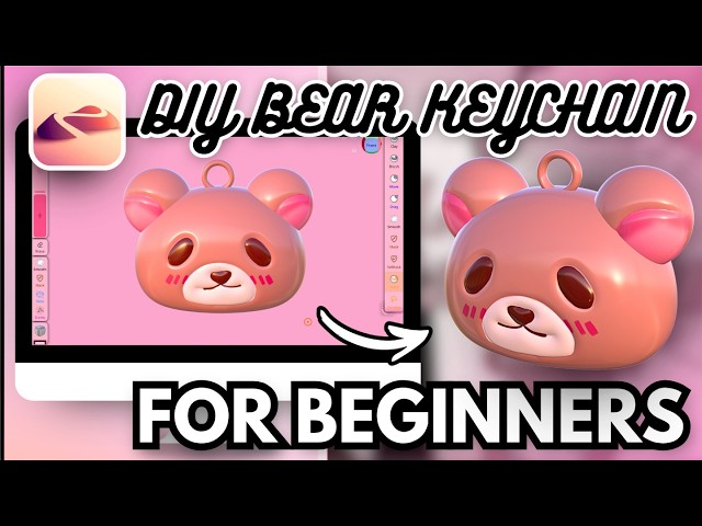 3D Design Tutorial for Beginners | Bear Head Keychain for 3D Printing (Small Business Idea 💰)