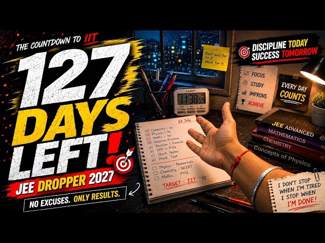127 DAYS LEFT! 🚨 No More Excuses | JEE Dropper 2027 #jee #jeeadvanced#jee2027 #138dayleft#discipline