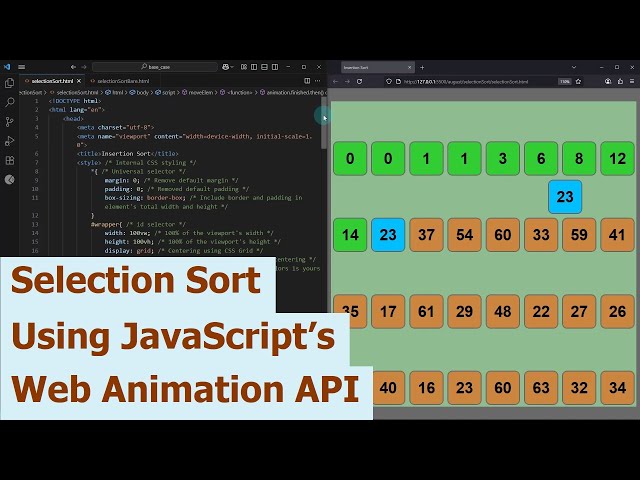 Selection Sort Using JavaScript’s Web Animation API