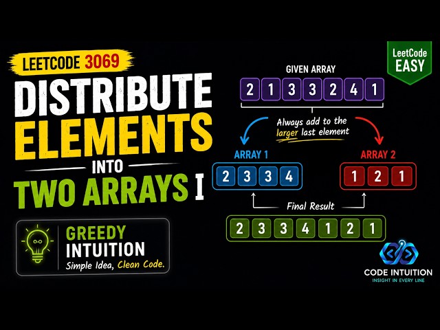 Distribute Elements Into Two Arrays I - LeetCode 3069 | Simulation Approach (C++)
