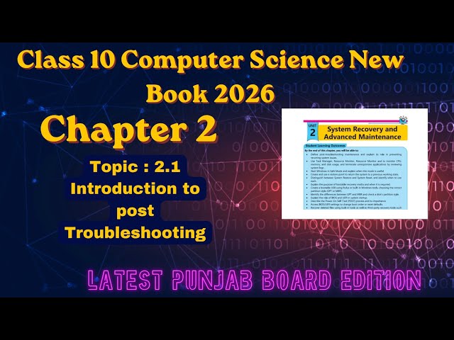 Class 10 Computer Science Chapter 2 Topic 2.1 Introduction to Post Troubleshooting