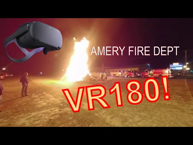 #QooCam 3D 180! Amery Fire Department Chili Feed Bon Fire. For OculusGO!