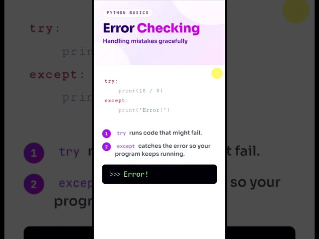 Master Python Errors with Try & Except! #python #ai