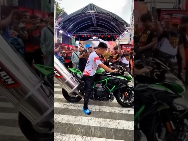 Kawasaki Ninja H2 Extension Exhaust 🤯💥 #kawasaki #h2 #exaustsound #shorts