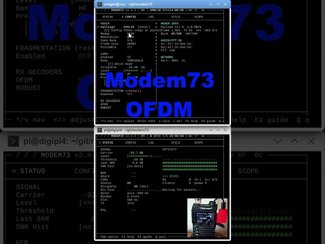 Modem73 OFDM Demo!  #shorts