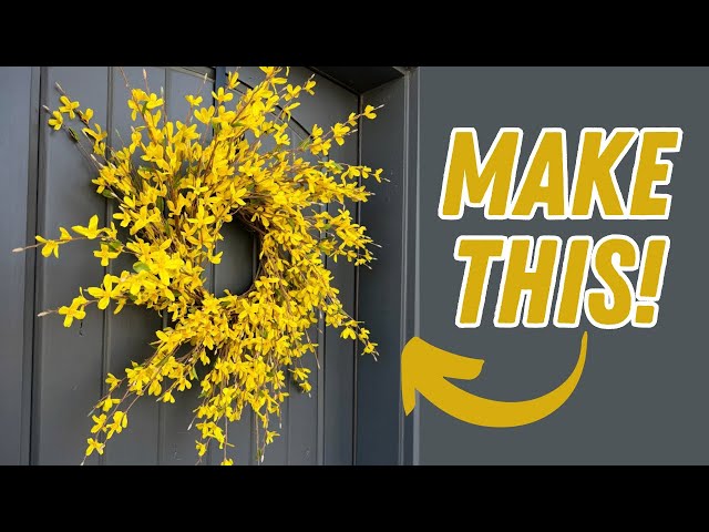 How to make a spring forsythia wreath/ High end branchy wreath tutorial