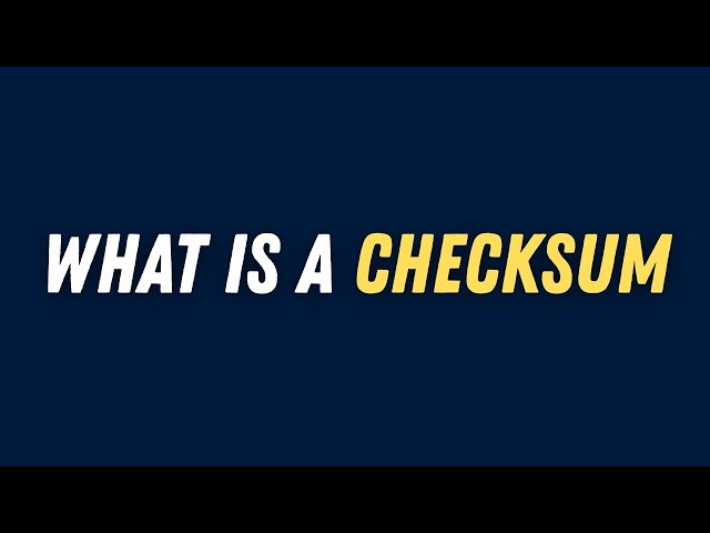 What is a Checksum? | Checksum Explained in Simple English