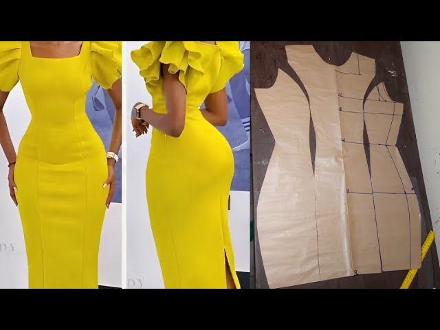 How to Draft and Cut a Classic Princess Dart Pencil Dress | Fitted Gown | BEGINNERS FRIENDLY.