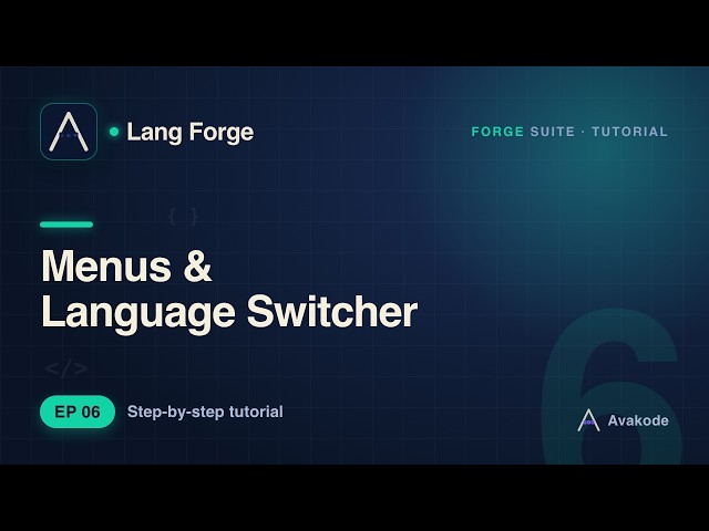 06. Translating Menus and Adding a Language Switcher
