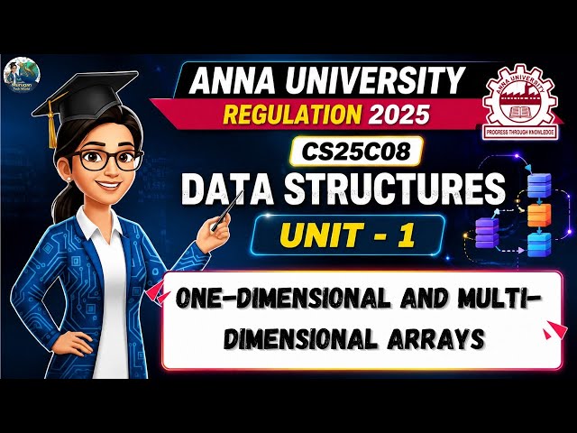 One-Dimensional and Multi-Dimensional Arrays in Data Structures Tamil | CS25C08 | AU Regulation 2025