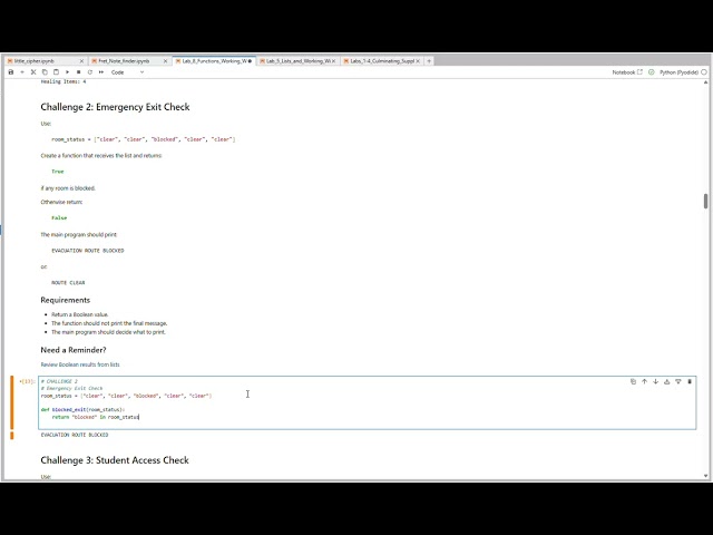 Python Lab 08 Functions working with lists walkthrough
