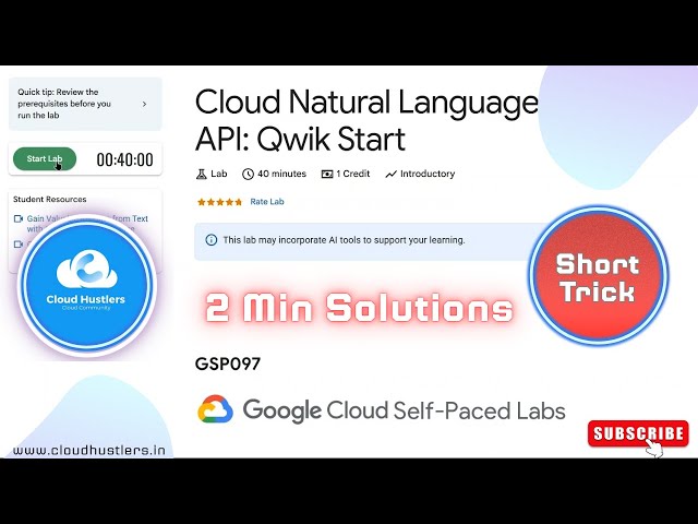 Cloud Natural Language API Qwik Start  | #GSP097 | #shorttrick | #cloudhustlers