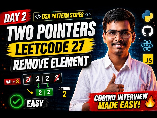 Day 2 | Two Pointers Pattern | LeetCode 27 Remove Element | Java | DSA Pattern Series