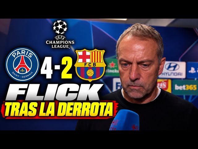 FLICK REACCIONA A LA DERROTA ANTE EL PSG | PSG 4-2 BARÇA ENTREVISTA COMPLETA EN ESPAÑOL 