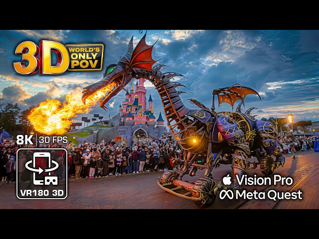 3D 8K DISNEY STARS ON PARADE 2026: EPIC - REALISTIC Front-Row 🟩 Quest 3/Vision Pro VR180 spatial POV