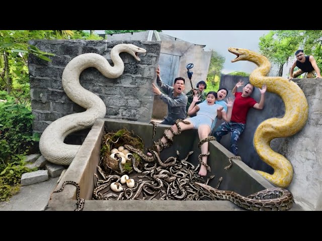Brave soldiers used high-tech snake detectors to locate the giant python's nest.