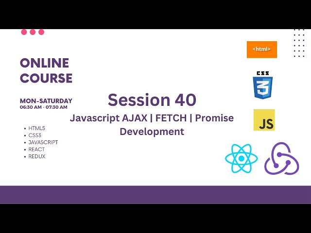 🔥🔥 AJAX Calls in Javascript | Fetch | Promise | Session 40 | Web development tutorial in Telugu 🔥🔥